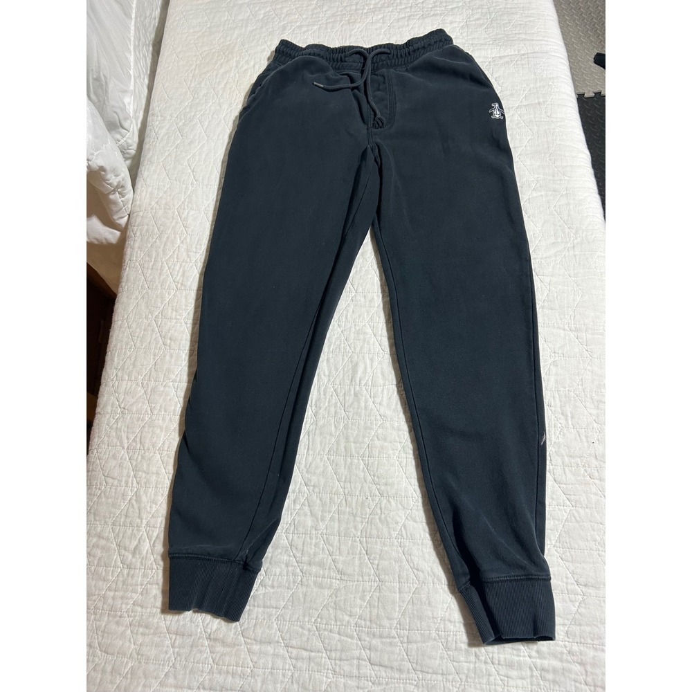 Penguin Mens Sweatpants Joggers Size S P Black Athletic Drawstring Elastic Waist